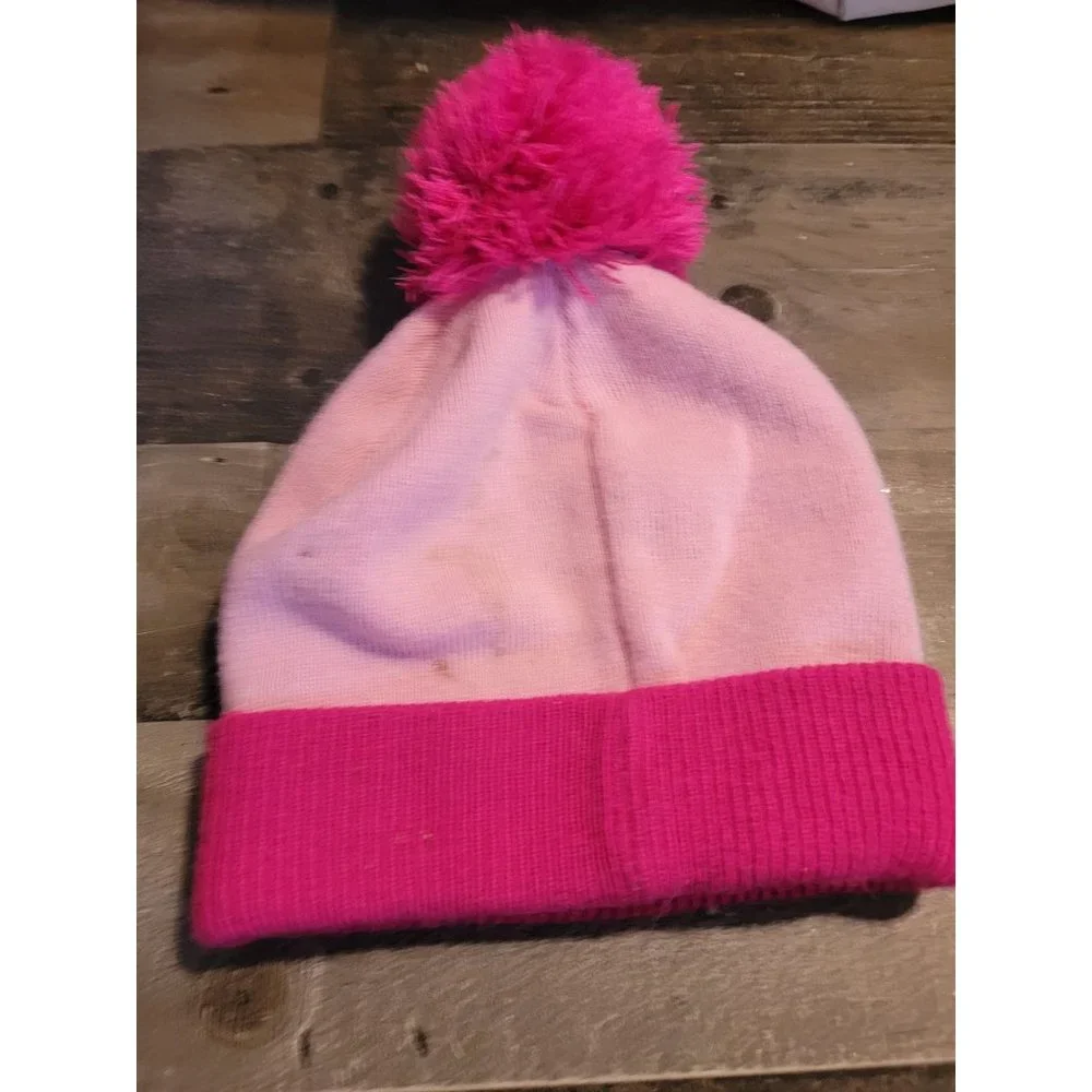 Pink winter hair love sequin‎ hat pom pom